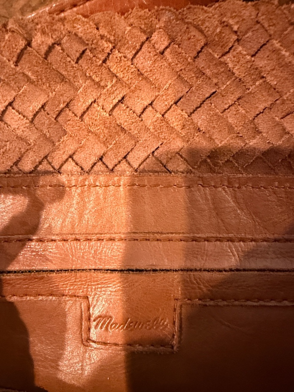 Woven Leather Madewell Tote Bag in Cognac - Picture 13 of 13